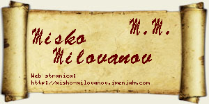 Miško Milovanov vizit kartica